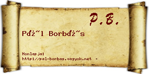 Pál Borbás névjegykártya